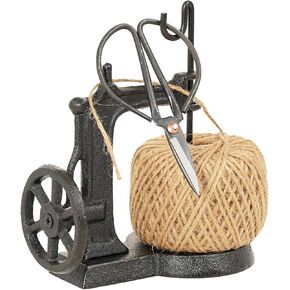 Sungmor Cast Iron Garden Twine Holder Set - 1300ft. Natural Jute Twine String & Rope Rack & Scissors - Decorative & Practical Home Arts Crafts Tools for Picture Display Gift Wrapping Packing Gardening