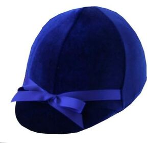 Equestrian Riding Helmet Cover - Royal Blue Velvet