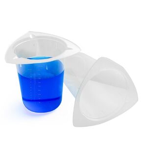 25Pcs Plastic Beaker, 400ml Triangular Lab Measuring Cup, 13.52oz Clear Liquid Container With Scale Line, Triangular Beakers for Labotatory Scientific Experiment, Household Mixing