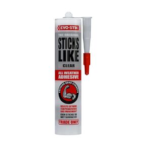 EVO-STIK Sticks Like Adhesive, All Weather, Extreme Temperature & Movement Resistant, Colour: Clear, Size: 290ml