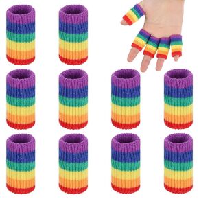 10 PCS Crochet Finger Guard Finger Covers Finger Sleeves for Sport Breathable Elastic Crochet Finger Guard Finger Sleeves Protectors Breathable Finger Cushion for Writing