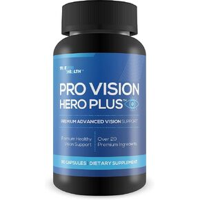 Pro Vision Hero Plus - Premium Advanced Vision Support - Vitamin, Mineral, & Herbal Vision Supplement - Support Healthy Day & Night Vision - Promote Reduced Eye Strain & Eye Pressure - Aid Eye Health