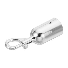 PATIKIL 1.2" Stanchion Rope End Stopper, Cord End Caps Barrier Rope End Cap Snap Hooks for Crowd Control Queue Divider, Silver