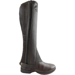 AK New Unisex Side Zip with Stretch Panel Full Grain Leather Equestrian Horse Riding Half Chaps AKRS-1022