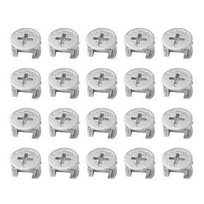20 Pcs Silver 3-in-1 Eccentric Wheels Cam Lock Nut Joint Connector Locking Nuts for Cabinet Drawer Wardrobe Dresser