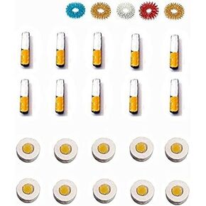 ACS Sujok Therapy Acupressure Bar Set of 10 + Chakra Set of 10 Magnets + Finger Massager Rings Set of 5 Bar Magnets L X W X H – 15 X 3 X 2Mm, Chakra Magnet - 12Mm Outer Dia Magnets