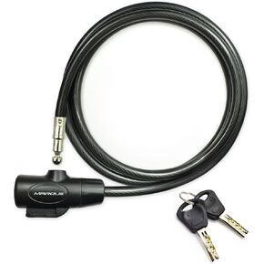 MARQUE Heavy-Duty Security Steel Cable - 1/2 inch (12 mm) Thick (7' or 15') Vinyl Coated Braided Steel with Double Sealed Looped Ends for U-Lock, Padlock (15 FT)