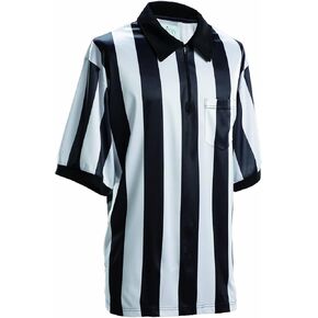 Smitty FBS117E Football Officials 2-Inch Stripe Elite Performance Short Sleeve Shirt, Black