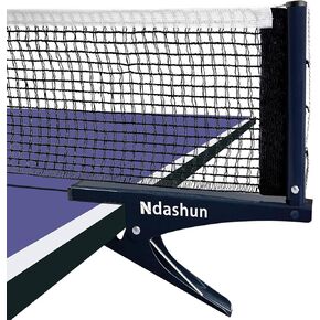Premium Ping Pong Net with Clamps, Collapsible Table Tennis Net and Post Set, Spring Activated Clip, Tension Adjustable Mesh, Portable and Easy Setup (Navy)