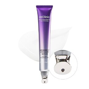 Atclinic Arginine-e™ Caffeine Eye Serum (0.67fl oz) - Korean Skincare Eye Cream for Dark Circles, Puffiness, and Wrinkles with Guasha Applicator. Niacinamide