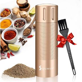Professional Pepper Grinder Mill Manual - Pepper Cannon Heavy Duty Pepper Mill Refillable, High Output Spice Grinder with Adjustable Coarseness and Stainless Steel Blade Gift Set, Aluminum Matte Black