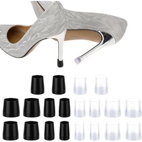 Giantree 10 Pairs High Heel Protectors, 5 Sizes Heel Caps High Heel Protectors Tip Covers, Non-Slip Anti-Noise Stiletto Heel Caps for High Heels for Weddings, Races, Formal Occasions, Outdoor Events