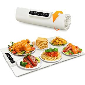 Silicone Electric Warming Tray - Portable & Rollable Warming Trays for Buffets Party with 3 Temperature Settings, Timer Function - Food Warmer Mat for Gatherings, Parties and Everyday Use