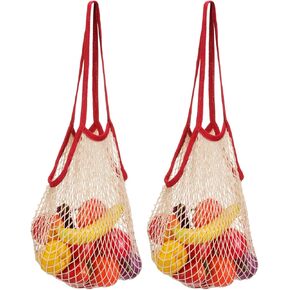 uxcell Reusable Mesh Produce Storage Bags Washable Net Portable Fruit and Vegetable Bag Cotton String Bags for Grocery Shopping Storage, Vegetable