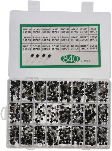 مجموعة متنوعة من ترانزستورات الطاقة 840 قطعة BC327~BC558 متينة S8050~S9015 PNP & NPN A1015، C1815، C945 دائرة متكاملة للأغراض العامة in Saudi Arabia