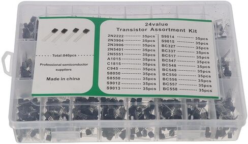 مجموعة متنوعة من ترانزستورات الطاقة 840 قطعة BC327~BC558 متينة S8050~S9015 PNP & NPN A1015، C1815، C945 دائرة متكاملة للأغراض العامة in Saudi Arabia
