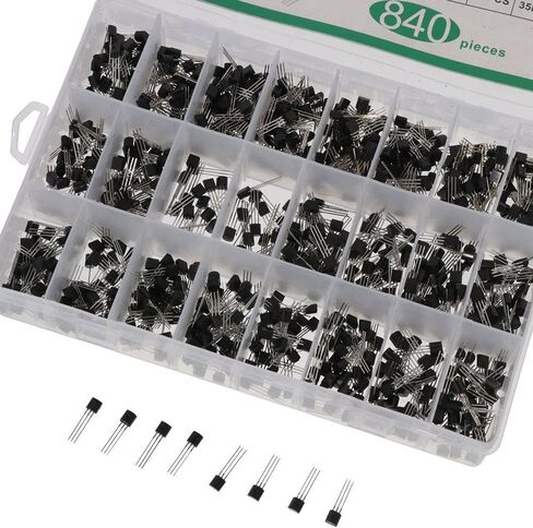 مجموعة متنوعة من ترانزستورات الطاقة 840 قطعة BC327~BC558 متينة S8050~S9015 PNP & NPN A1015، C1815، C945 دائرة متكاملة للأغراض العامة in Saudi Arabia