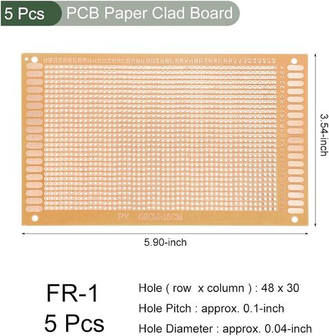 YOKIVE 2 Pcs PCB Paper Clad Board, Single Side Circuit Boards (Brown, 90mmx150mmx1.2mm) in Saudi Arabia
