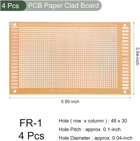 YOKIVE 2 Pcs PCB Paper Clad Board, Single Side Circuit Boards (Brown, 90mmx150mmx1.2mm) in Saudi Arabia