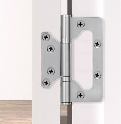 VOLUKA 12 Pack Non Mortise Door Hinges with Round Corners,4x3 Inch Stainless Steel Bearing Mute Smooth Door Hinges,Easy Installation and Heavy Duty,3mm Thickness, Silver in Kuwait