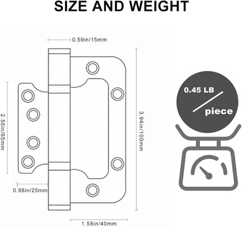 VOLUKA 12 Pack Non Mortise Door Hinges with Round Corners,4x3 Inch Stainless Steel Bearing Mute Smooth Door Hinges,Easy Installation and Heavy Duty,3mm Thickness, Silver in Kuwait