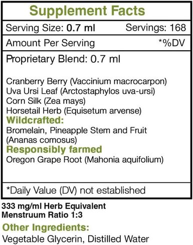 UTI Secret Alcohol-Free Extract, High-Potency Herbal Drops, Tincture Made from Cranberry, Bromelain, Pineapple, Uva Ursi, Oregon Grape, Corn Silk, Horsetail. Urinary Tract Formula 2 oz in Saudi Arabia