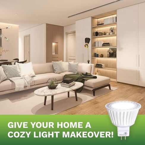 5 عبوات Bioluz LED MR16 50W هالوجين مكافئ عكس الضوء 7W 3000K 12v UL مدرج in Kuwait