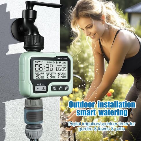 CROSOFMI Watering Timer,Sprinkler Timer Programmable Garden Outdoor Hose Faucet Timer with Rain Delay/Manual/Automatic Watering System,Waterproof Digital Irrigation Timer System for Lawns,1 Outlet in Saudi Arabia