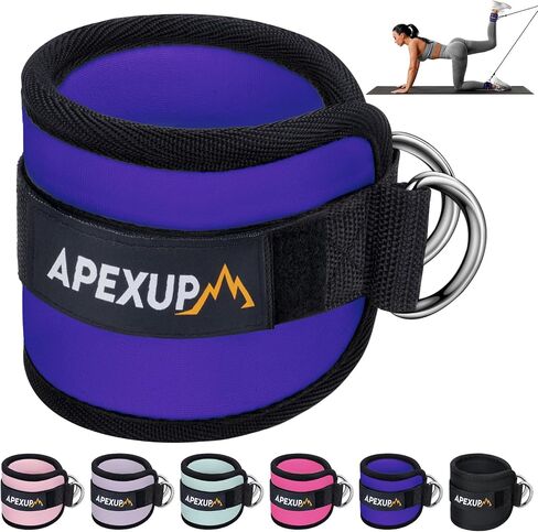 APEXUP Ankle Strap for Cable Machine, Ankle Resistance Bands, Cable Kick Back Ankle Straps for Gym, Glute Workouts, Leg Extensions, Adjustable Straps with Neoprene Padding in Saudi Arabia
