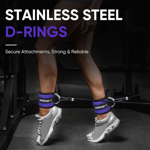 APEXUP Ankle Strap for Cable Machine, Ankle Resistance Bands, Cable Kick Back Ankle Straps for Gym, Glute Workouts, Leg Extensions, Adjustable Straps with Neoprene Padding in Saudi Arabia