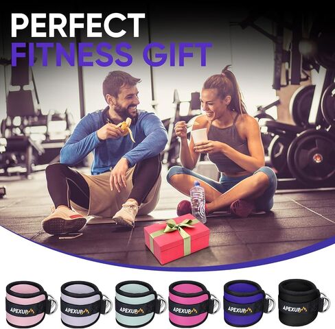 APEXUP Ankle Strap for Cable Machine, Ankle Resistance Bands, Cable Kick Back Ankle Straps for Gym, Glute Workouts, Leg Extensions, Adjustable Straps with Neoprene Padding in Saudi Arabia