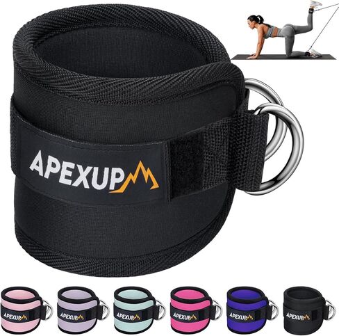 APEXUP Ankle Strap for Cable Machine, Ankle Resistance Bands, Cable Kick Back Ankle Straps for Gym, Glute Workouts, Leg Extensions, Adjustable Straps with Neoprene Padding in Saudi Arabia
