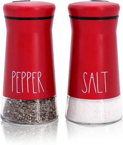 Farmhouse Salt and Pepper Shakers with Adjustable Pour Holes, Refillable Salt Shaker by Aelga, Ideal for Black Pepper, Sea Salts and Kosher in Saudi Arabia
