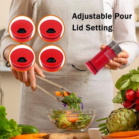 Farmhouse Salt and Pepper Shakers with Adjustable Pour Holes, Refillable Salt Shaker by Aelga, Ideal for Black Pepper, Sea Salts and Kosher in Saudi Arabia