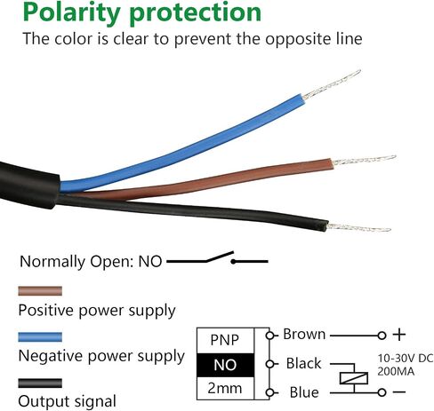 Inductive Proximity Sensor Switch LJ8A3-2-Z,M8,DC10-30V,NO, PNP 300mA,2mm Detecting Distance,3 Wire in Saudi Arabia