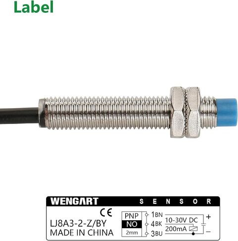 Inductive Proximity Sensor Switch LJ8A3-2-Z,M8,DC10-30V,NO, PNP 300mA,2mm Detecting Distance,3 Wire in Saudi Arabia