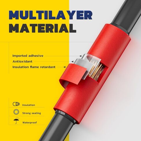 haisstronica 220pcs 3:1 Heat Shrink Tubing, Adhesive Lined Marine Grade Heat Shrink Tube - 1.75" Length 6Size Perfect for Home,Automotive,and Industrial, 1/8"-3/4" (Black/Red) in Kuwait