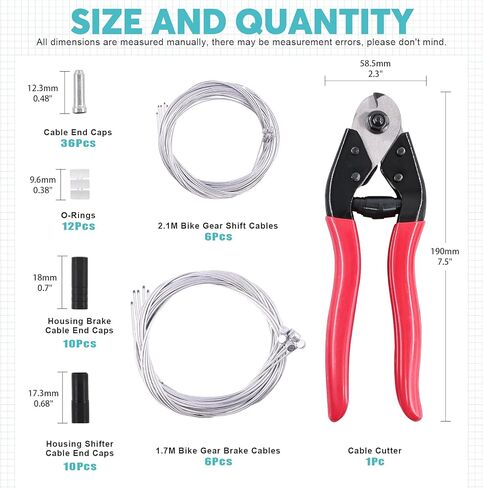 81 قطعة كابل تحويل كابل فرامل الدراجة مع قاطع كابل، خط فرامل سلك كابل تروس الدراجة، مجموعة كاملة لكابل فرامل الدراجة للدراجات الجبلية، دراجة الطريق in Kuwait