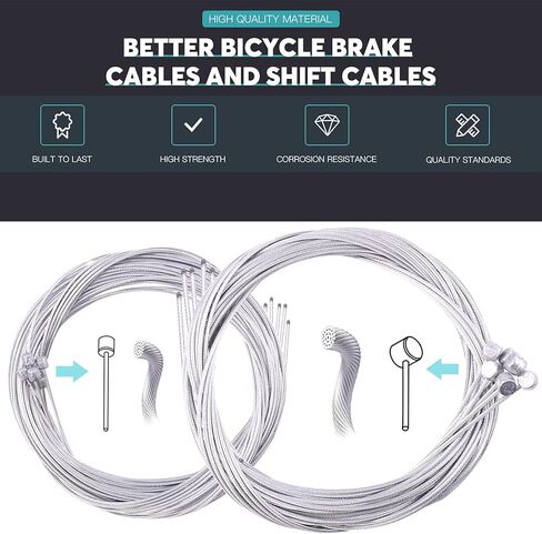 81 قطعة كابل تحويل كابل فرامل الدراجة مع قاطع كابل، خط فرامل سلك كابل تروس الدراجة، مجموعة كاملة لكابل فرامل الدراجة للدراجات الجبلية، دراجة الطريق in Kuwait