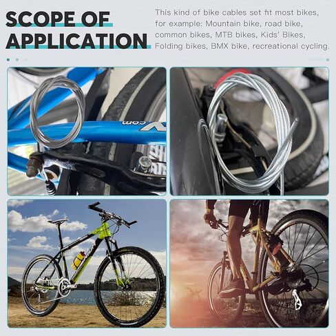 81 قطعة كابل تحويل كابل فرامل الدراجة مع قاطع كابل، خط فرامل سلك كابل تروس الدراجة، مجموعة كاملة لكابل فرامل الدراجة للدراجات الجبلية، دراجة الطريق in Kuwait