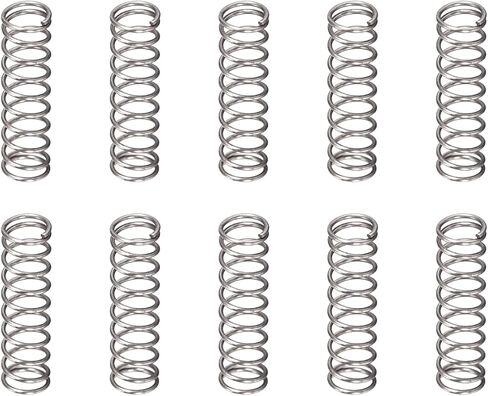 0.4x4x15 مم (DxODxL) زنبرك ضغط - 10 عبوات - جيد للآلات - زنبرك تمديد فولاذي - رمادي in Saudi Arabia