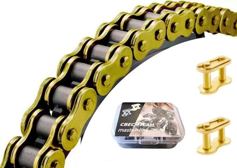 420 Chain 132 Links for 212cc Go Kart Mini Bike 50-125cc SSR TaoTao Coolster Apollo Baja Kazuma Chinese ATV 4 Wheeler Quad Pit Dirt Bike (1, Gold, 132L) in Saudi Arabia