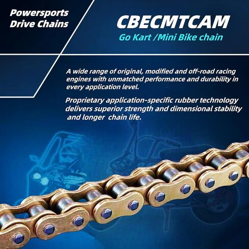 420 Chain 132 Links for 212cc Go Kart Mini Bike 50-125cc SSR TaoTao Coolster Apollo Baja Kazuma Chinese ATV 4 Wheeler Quad Pit Dirt Bike (1, Gold, 132L) in Saudi Arabia