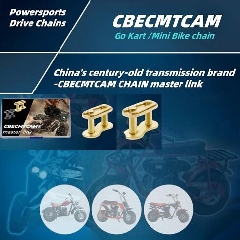 420 Chain 132 Links for 212cc Go Kart Mini Bike 50-125cc SSR TaoTao Coolster Apollo Baja Kazuma Chinese ATV 4 Wheeler Quad Pit Dirt Bike (1, Gold, 132L) in Saudi Arabia