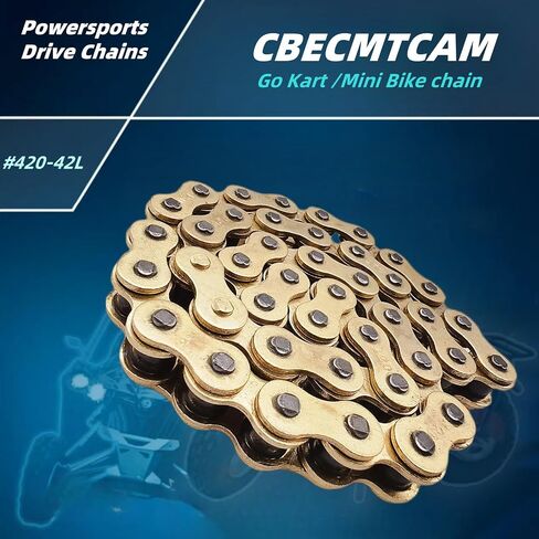 420 Chain 132 Links for 212cc Go Kart Mini Bike 50-125cc SSR TaoTao Coolster Apollo Baja Kazuma Chinese ATV 4 Wheeler Quad Pit Dirt Bike (1, Gold, 132L) in Saudi Arabia