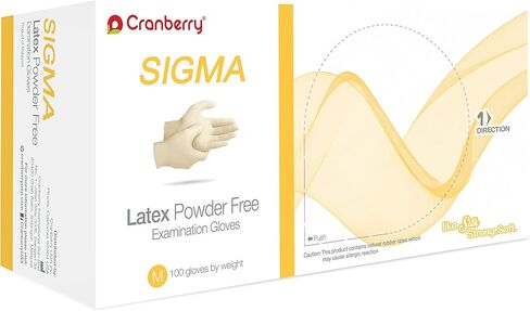 Cranberry USA Cranberry Sigma Latex Exam Gloves, Pack of 100, Medium, 4.5 Mil in Kuwait