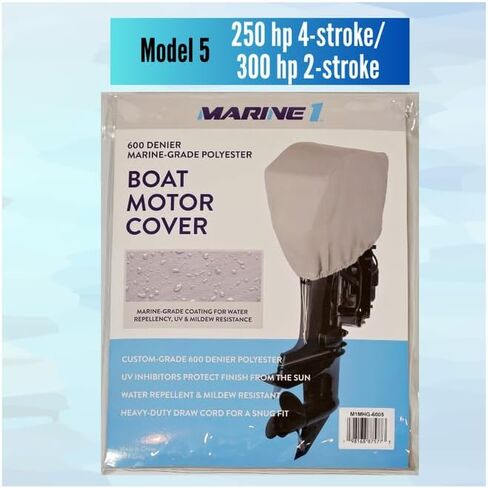 Marine1 Outboard Motor Cover - 600D Weather Resistant Boat Motor Cover – Fits 10 HP to 25 HP Motors, Gray in Saudi Arabia