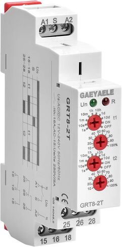 GRT8-2T Double Delay on Timer Relay AC/DC12V-240V DPDT Relay Din Rail Type(GRT8-2T,AC/DC12V~240V) in Saudi Arabia