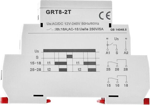 GRT8-2T Double Delay on Timer Relay AC/DC12V-240V DPDT Relay Din Rail Type(GRT8-2T,AC/DC12V~240V) in Saudi Arabia