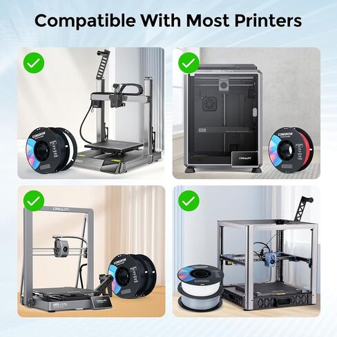 Comgrow PLA 3D Printer Filament, Durable and Stronger 3D Printer PLA Filament 1.75mm Fit Most 3D Printers, Dimensional Accuracy +/- 0.02 mm, 2LBS Spool PLA White Black in Kuwait